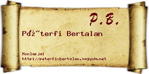 Péterfi Bertalan névjegykártya