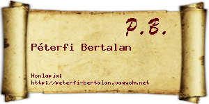 Péterfi Bertalan névjegykártya