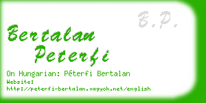 bertalan peterfi business card
